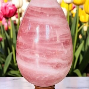 HUGE 279MM AAA++ Pink Star Rose Quartz Egg Healing Energy Meditation Gift 1