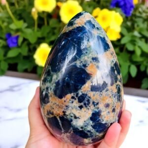 Large 140MM Natural Sodalite Crystal Egg | Polished Healing & Metaphysical Stone 1