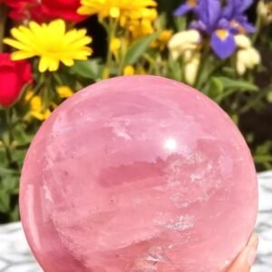 HUGE 200mm Rose Quartz Sphere | Polished Crystal Ball for Meditation & Home Deco 2