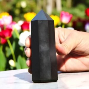 Natural Black Tourmaline Crystal Point 130MM | Energy Protection Meditation 1