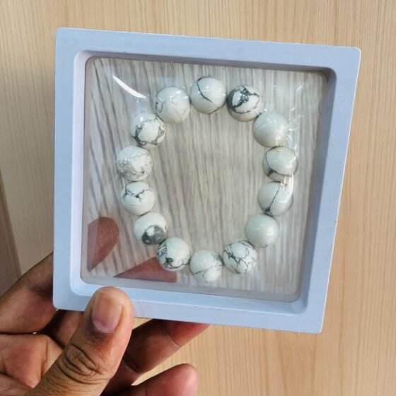 Authentic White Howlite Crystal Bracelet Men & Women 12MM Beads Healing Gemstone 1