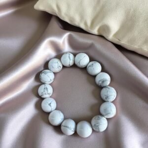 Authentic White Howlite Crystal Bracelet Men & Women 12MM Beads Healing Gemstone 2