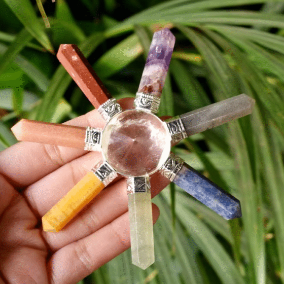 7 Chakra Energy Generator with Crystal Quartz Pyramid Ideal for Crystal 4inche 1