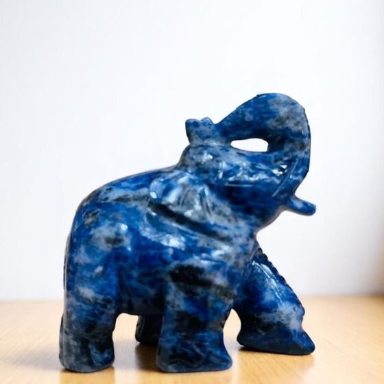Large Sodalite Crystal Elephant Figurine Handmade Home Office Decor Crystal Gift 2