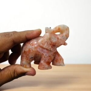 Large Sun Stone Crystal Elephant Figurine Handmade Home Office Decor CrystalGift 2