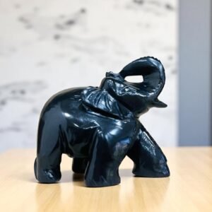 Large Tiger Eye Crystal Elephant Figurine Handmade Home Office Decor Gift 2