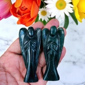 Handmade Green Jade Crystal Angel Figurines (Set of 2) - Healing Home Decor 1