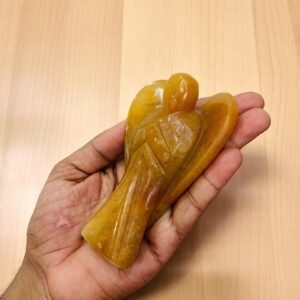 Large Citrine Crystal Angel Figurine - Handmade Home Office Decor Healing Gift 2