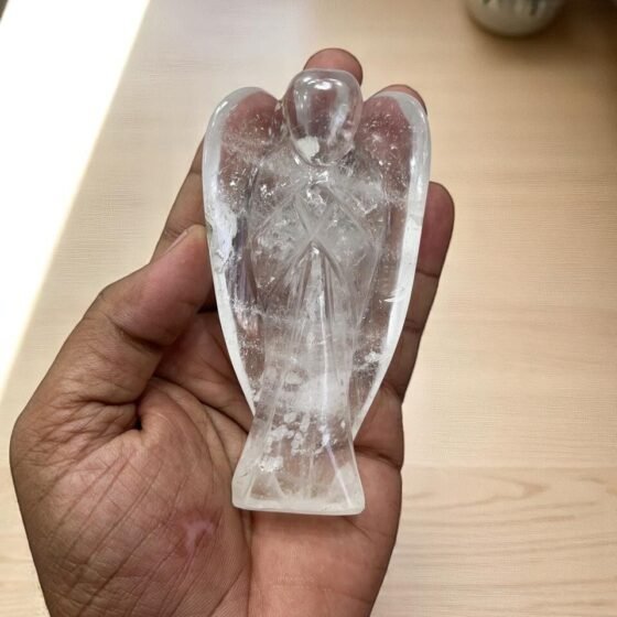 Large Clear Quartz Crystal Angel Figurine - Handmade Home Decor Healing Gift 2