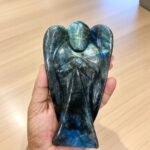Large Flashy Labradorite Crystal Angel Figurine - Handmade Home Decor Gift 2
