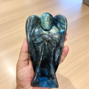 Large Flashy Labradorite Crystal Angel Figurine - Handmade Home Decor Gift 2
