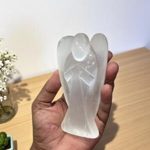 Large Selenite Crystal Angel Figurine - Handmade Home Office Decor Healing Gift 2