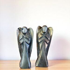 Handmade Pyrite Crystal Angel Figurines (Set of 2) - Prosperity Home Decor 1