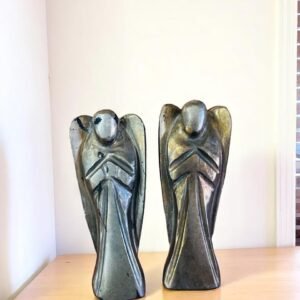 Handmade Pyrite Crystal Angel Figurines (Set of 2) - Prosperity Home Decor 2