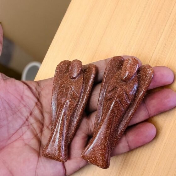 Handmade Sun Stone Crystal Angel Figurines (Set of 2) - Prosperity Home Decor 2