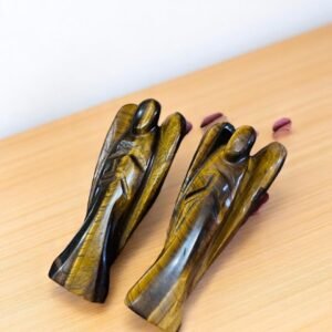 Handmade Tiger Eye Crystal Angel Figurines (Set of 2) - Prosperity Home Decor 2
