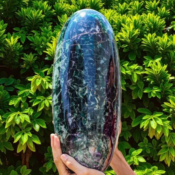 Large 370MM Green Fluorite Lingam - Spirit Chakra Energy Healing Crystal Stone 1