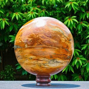 Large 210mm Yellow Brecciated Jasper Ball - Spirit Stone, Energy & Aura Healing 2