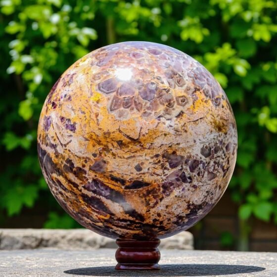 Large 235mm Auralite Crystal Ball - Spiritual Healing & Chakra Energy Home Decor 2