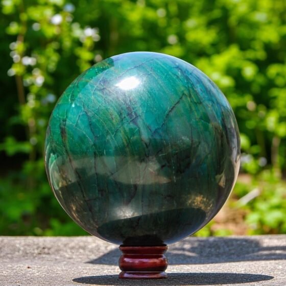 Natural 215MM Green Vivianite Crystal Ball - Aura Energy Healing & Connection 1