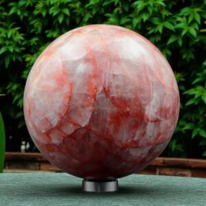 Giant Red Fire Quartz Azeztulite Sphere 225MM - Powerful Healing Crystal Ball 2