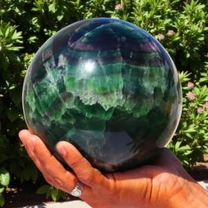 Large 155MM Multi Fluorite Quartz Sphere - Healing Crystal Energy Gemstone 2