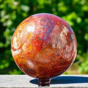 Giant 300MM Red Jasper With Hematite Crystal Ball - Spirit Grounding Stone 1