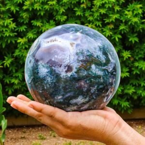Natural Moss Agate Crystal Sphere 145MM - Aura Healing Metaphysical Gemstone 2
