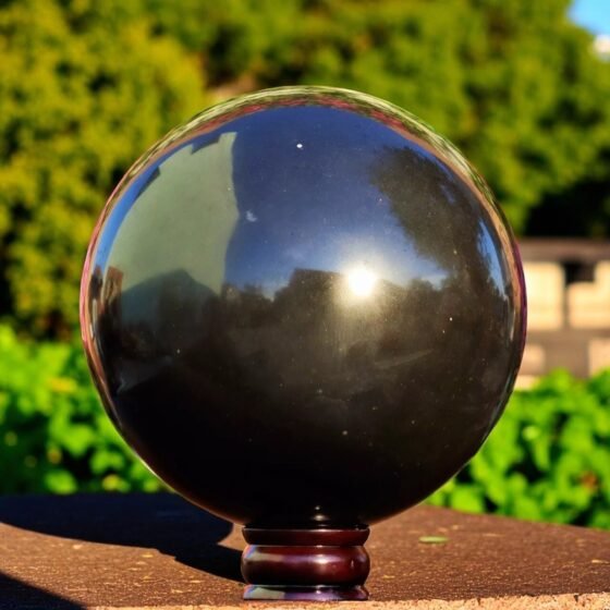 Giant 210MM Black Tourmaline Crystal Sphere - Healing Power Aura Chakra Stone 2
