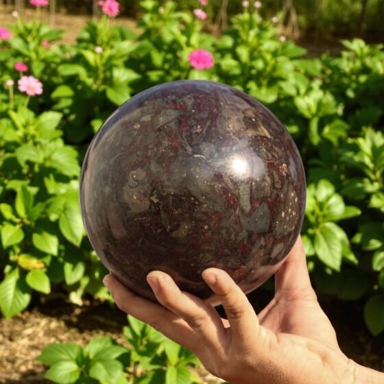Large 155mm Dragon Bloodstone Crystal Sphere - Healing Reiki Chakra Power Stone 2
