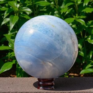 210MM Blue Angelite Sphere - Natural Healing Chakra Spirit Gemstone Ball 1