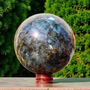 HUGE 225MM Flashy Labradorite Sphere Ball Metaphysical Aura Healing Reiki Stone 1