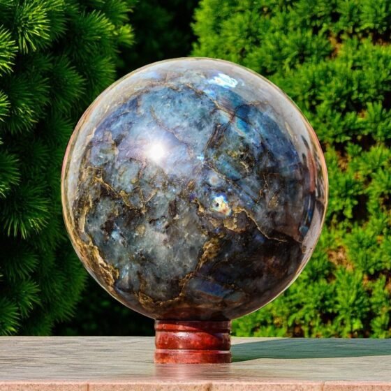 HUGE 225MM Flashy Labradorite Sphere Ball Metaphysical Aura Healing Reiki Stone 1