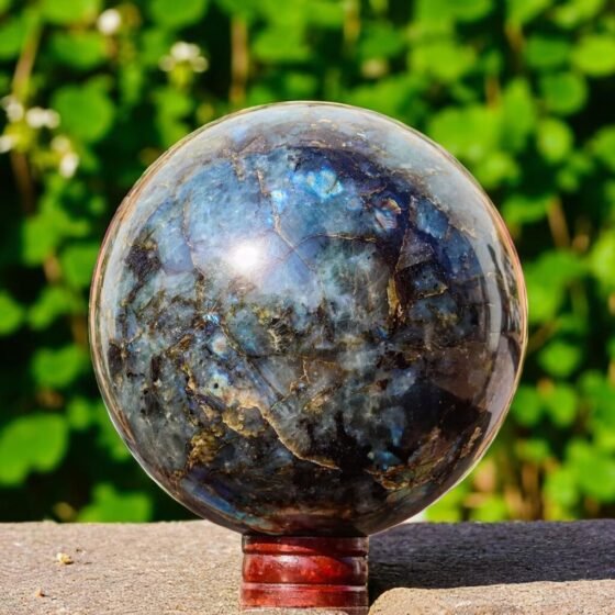 HUGE 225MM Flashy Labradorite Sphere Ball Metaphysical Aura Healing Reiki Stone 2