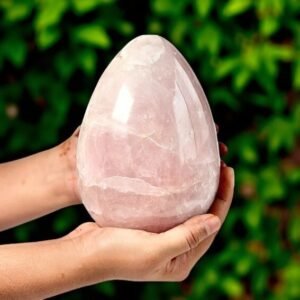 Massive 2.3 KG Rose Quartz Crystal Egg - Love & Self-Love Stone Display 2