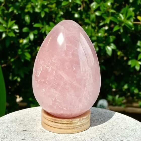 Massive 1.5KG Rose Quartz Crystal Egg - Love & Self-Love Stone Display 1