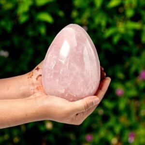 Massive 1.5KG Rose Quartz Crystal Egg - Love & Self-Love Stone Display 2