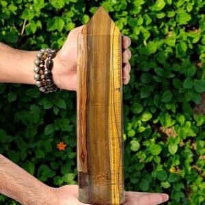 12inche Tiger's Eye Tower - Four Facet Polished Crystal Point - HUGE Stone 1