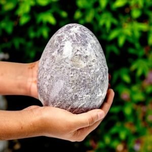 Massive 2KG Lepidolite Crystal Egg - Love & Self-Love Stone Display 2