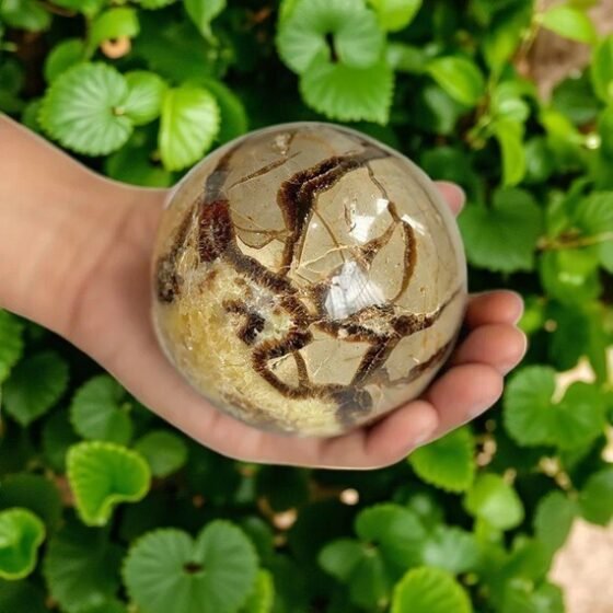 Druzy Septarian Crystal Sphere Unique Geode Orb Grounding & Communication Stone 1