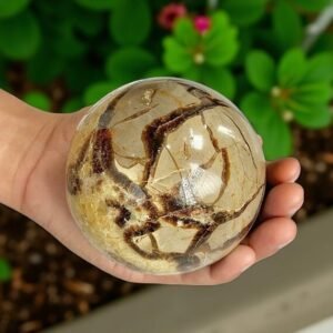 Druzy Septarian Crystal Sphere Unique Geode Orb Grounding & Communication Stone 2