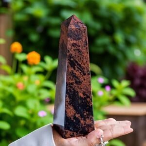 Large 755 Gram Mahogany Obsidian Obelisk - Polished Stone - Energy Shield 2