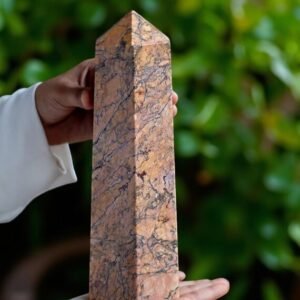 10 Inch Orange Rhodonite Crystal Tower - 2530 Gram - Emotional Balance Stone 1