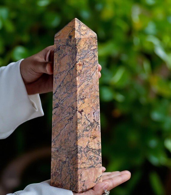 10 Inch Orange Rhodonite Crystal Tower - 2530 Gram - Emotional Balance Stone 1