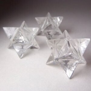 3Pcs Set Natural Clear Crystal Quartz Merkaba Star Pocket Stone Home Decor 1