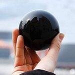 Black Tourmaline Crystal Sphere Ball Hand Carved Crystal Home Office Decor Ball 1