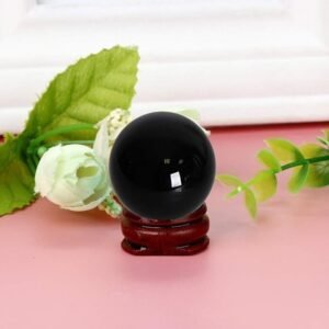 Black Tourmaline Crystal Sphere Ball Hand Carved Crystal Home Office Decor Ball 2