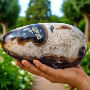 HUGE 225mm Botswana Agate Egg | Healing Crystal | Aura Chakra Meditation Stone 1