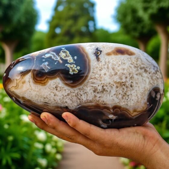 HUGE 225mm Botswana Agate Egg | Healing Crystal | Aura Chakra Meditation Stone 1