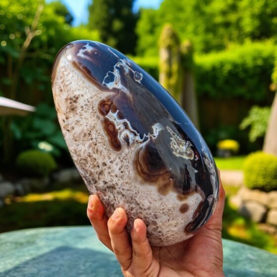 HUGE 225mm Botswana Agate Egg | Healing Crystal | Aura Chakra Meditation Stone 2